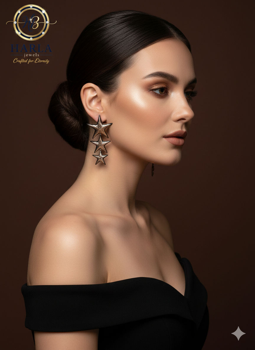 Starlight Cascade Earring (Golden Black)