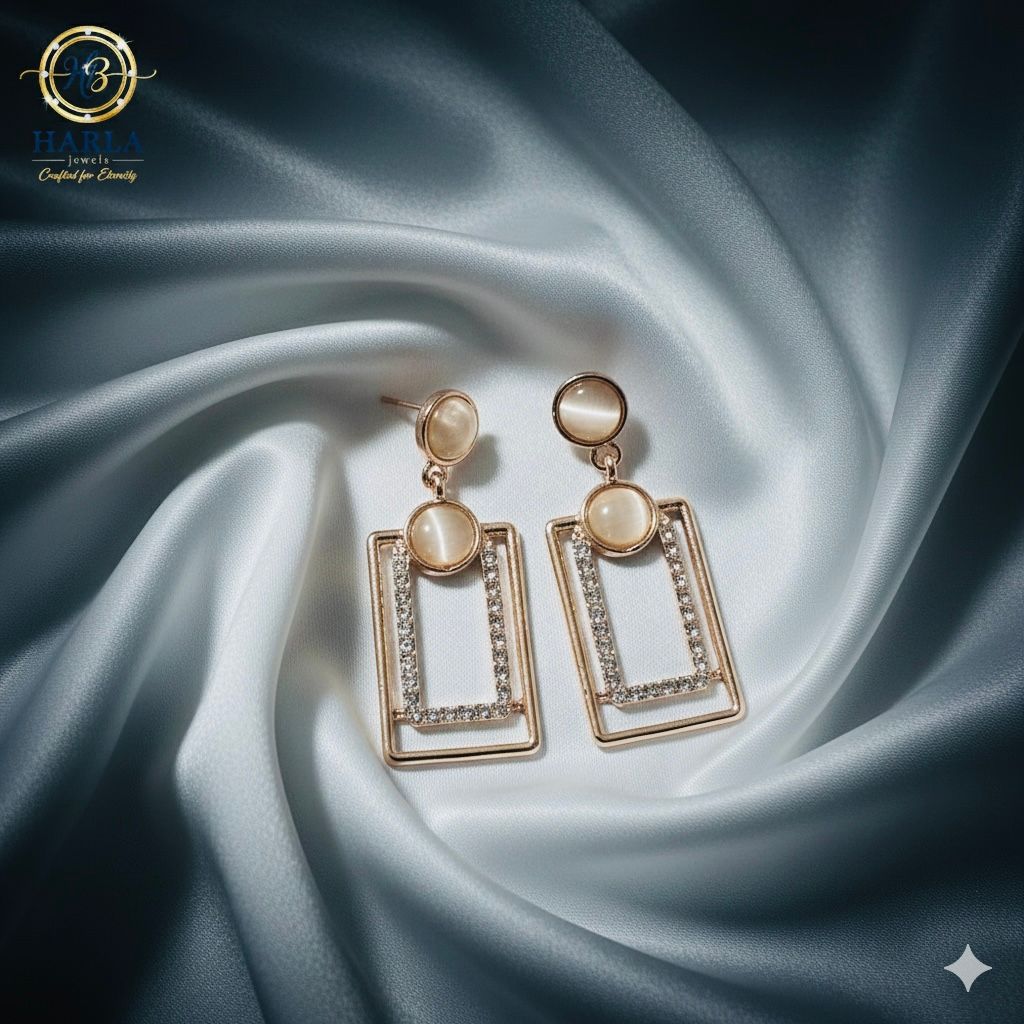 Geometric Luxe Pearl Earring