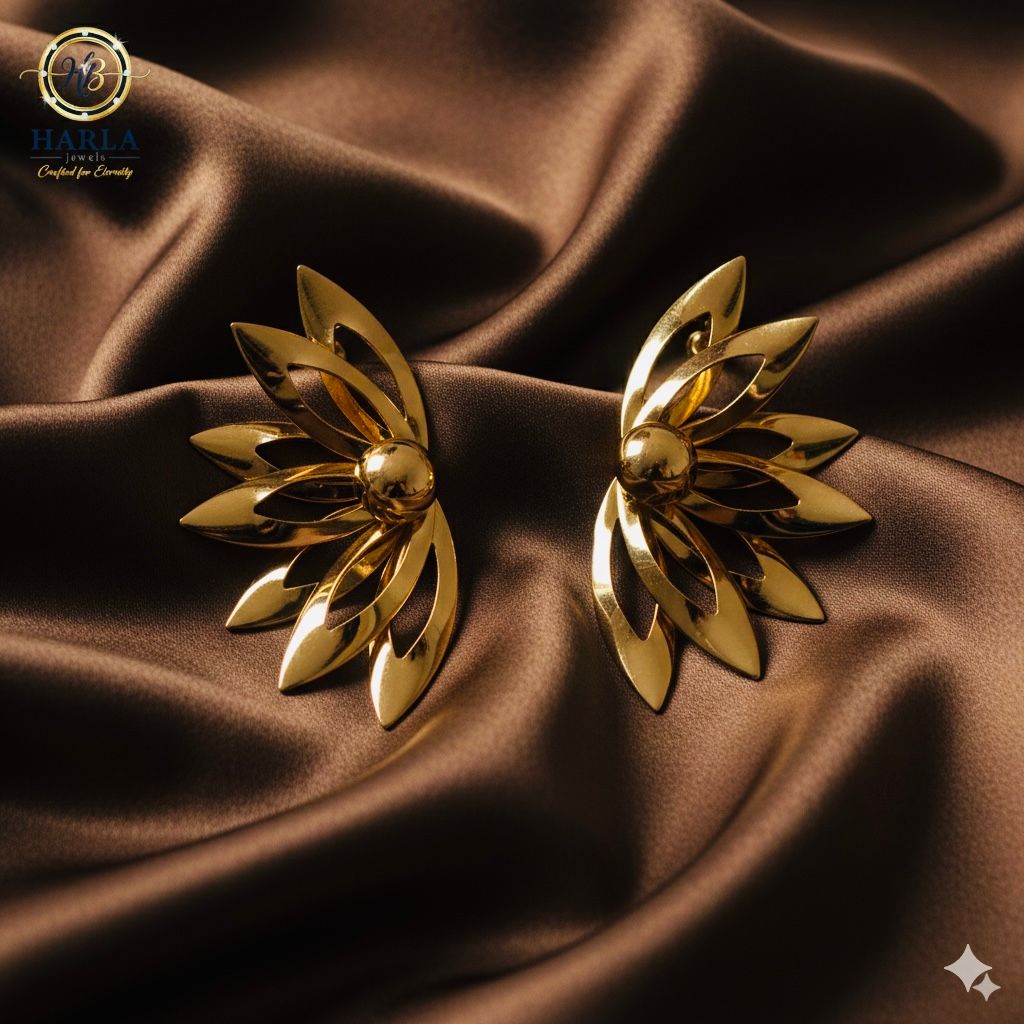 Golden petal wing earring