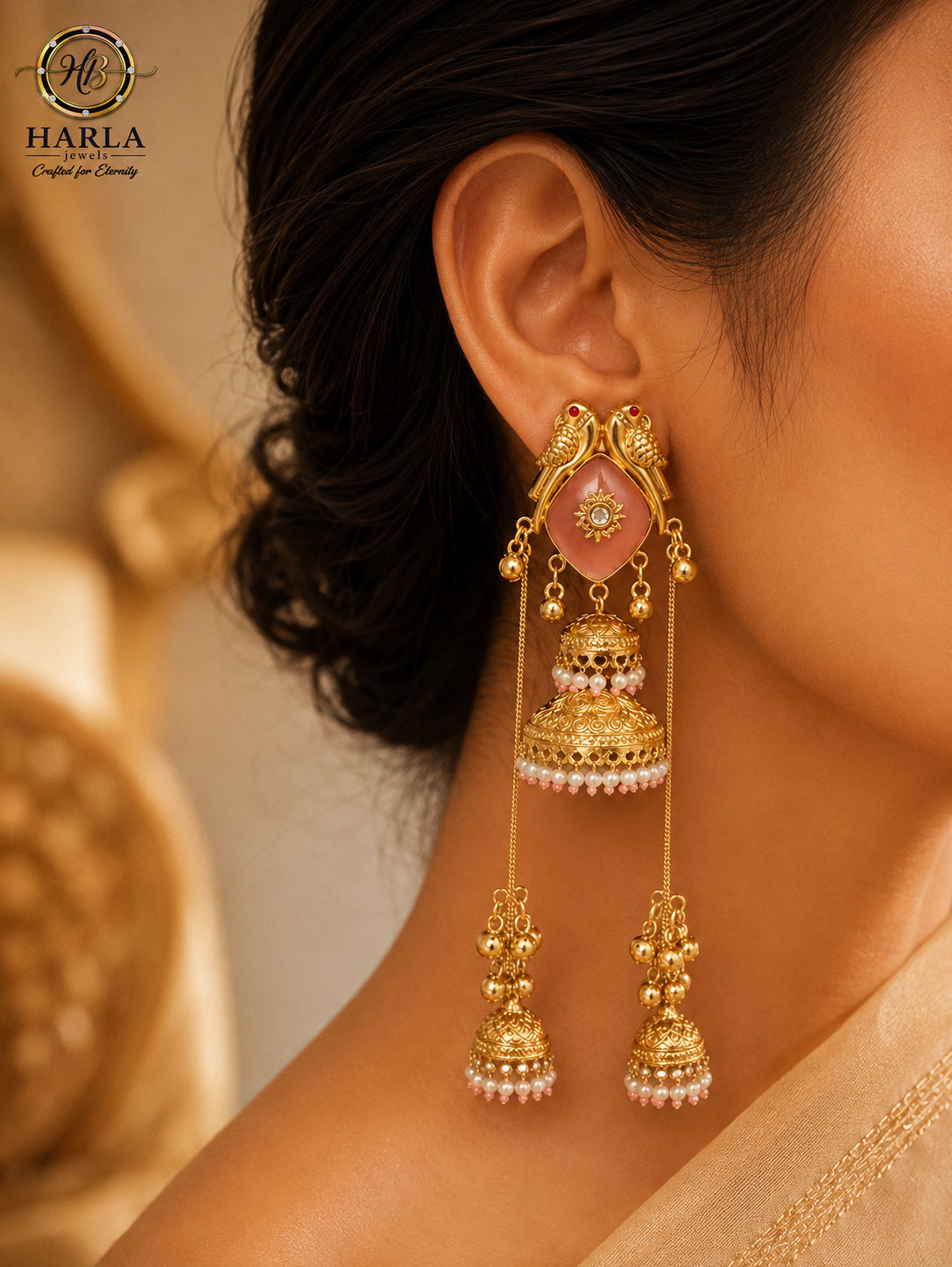 Royal Parrot Jhumka Earrings