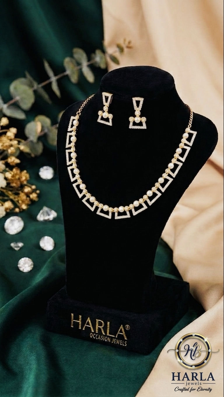 Aurelia Pearl Geometry Necklace