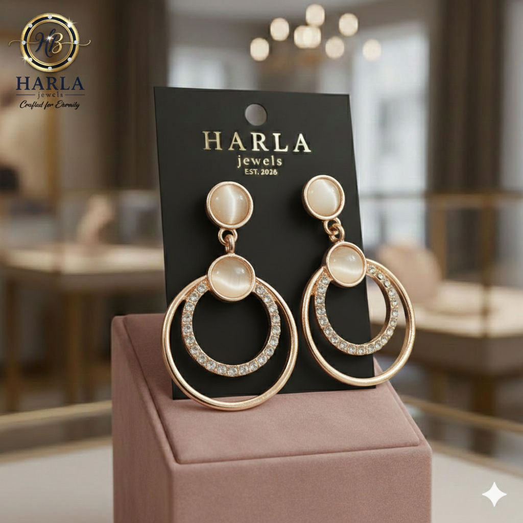 Pearl-Crest Zirconia Circle Earring