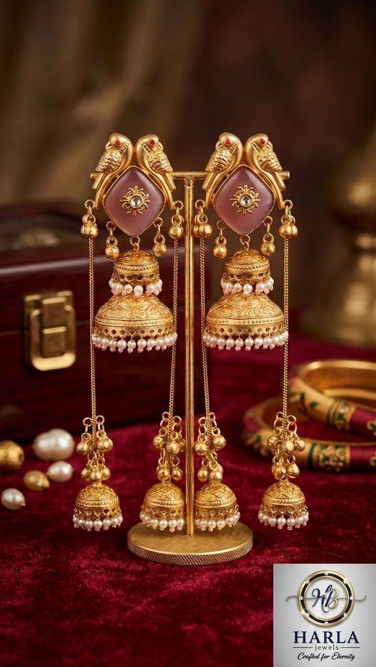Royal Parrot Jhumka Earrings