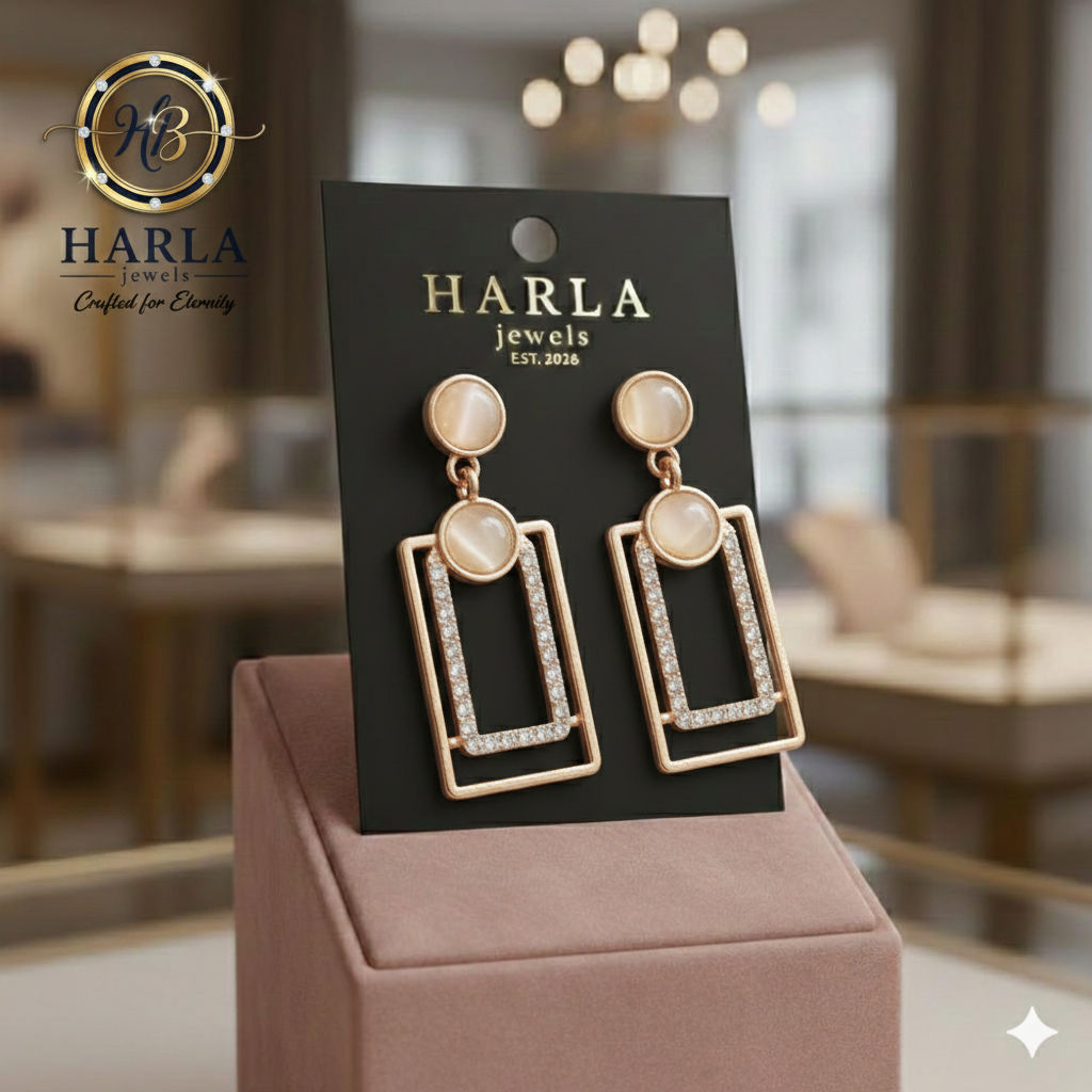 Geometric Luxe Pearl Earring