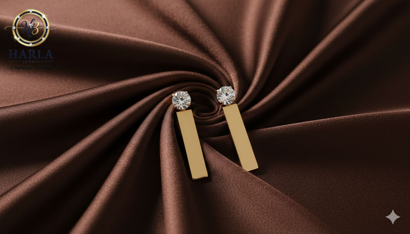 Diamond Tipped Bar Earring