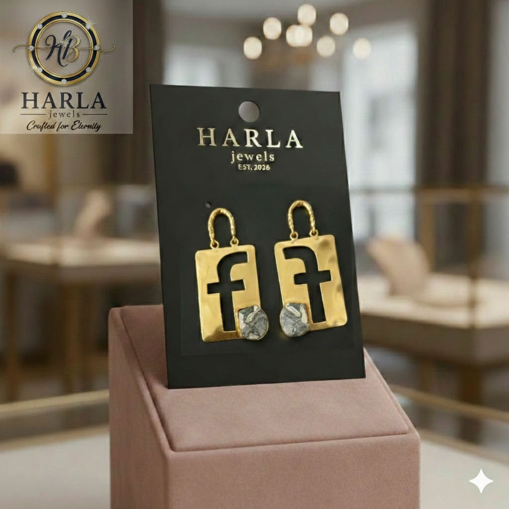 Elegant Gold 'F' Earring