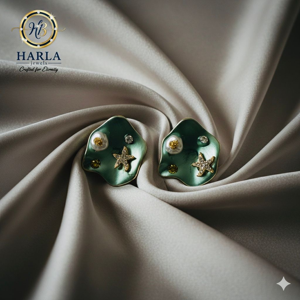 Starlight Pearl Studs(Green)