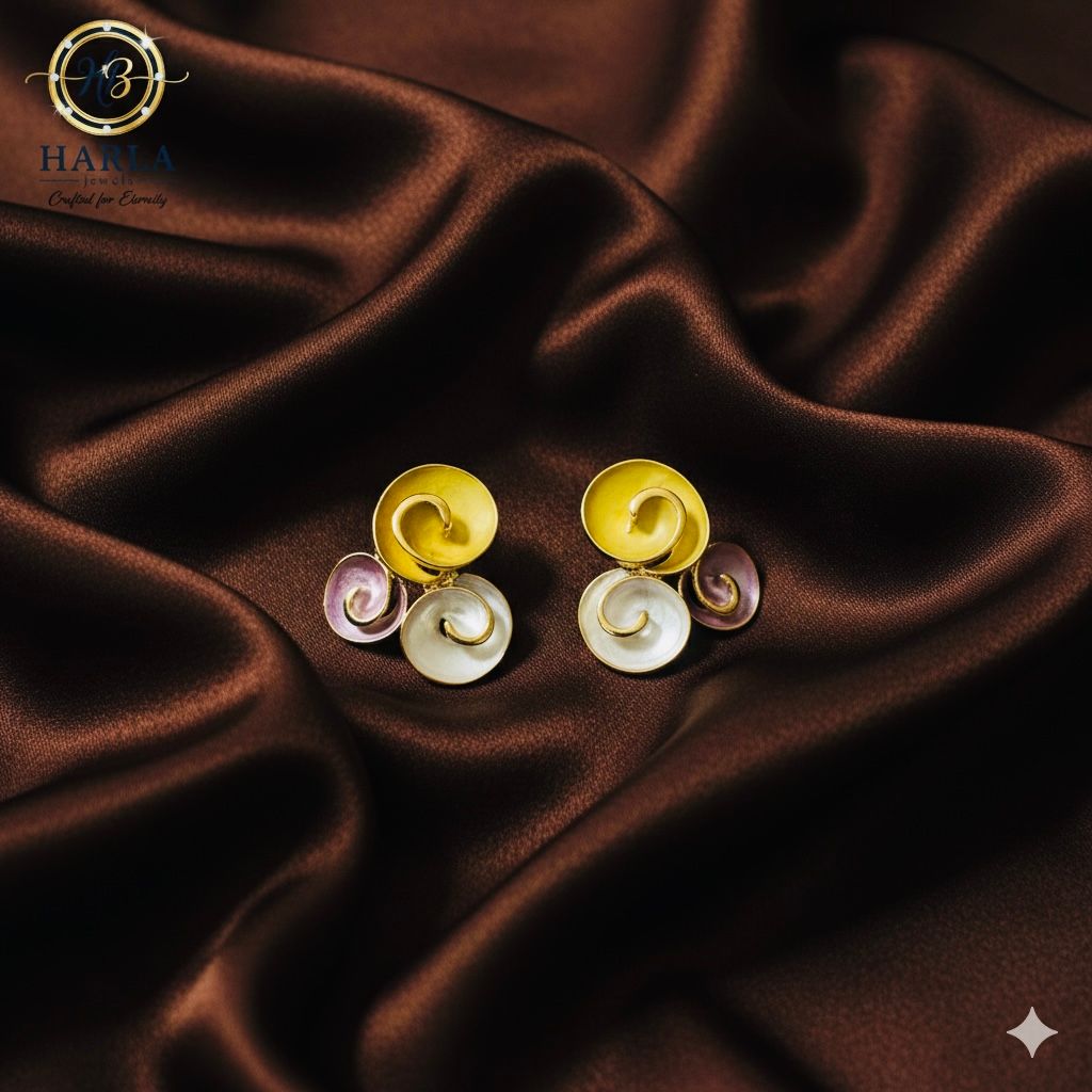 Swirl Trio Earring (Purple)