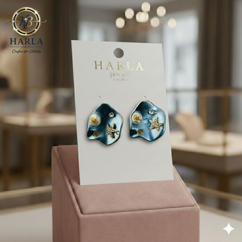 Starlight Pearl Studs (Blue)