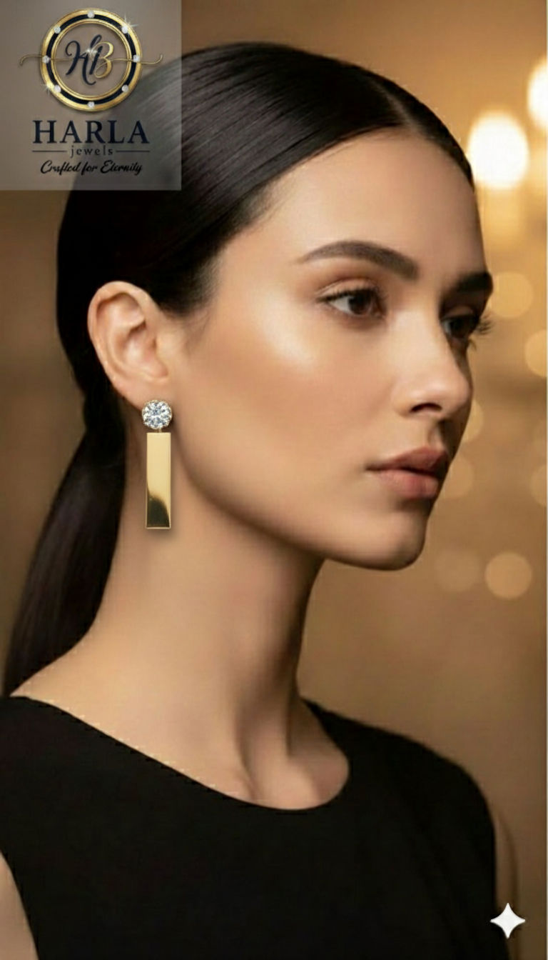 Diamond Tipped Bar Earring