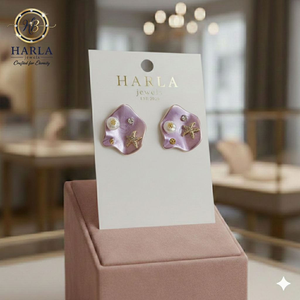 Starlight Pearl Studs (Purple)