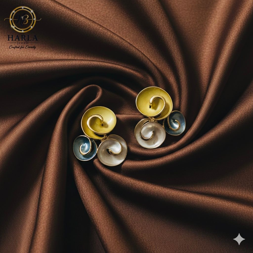 Swirl Trio Earring(Blue)