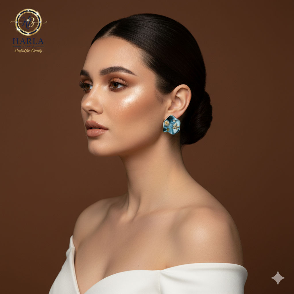 Starlight Pearl Studs (Blue)