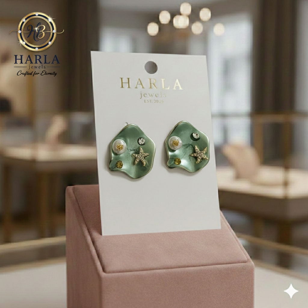 Starlight Pearl Studs(Green)