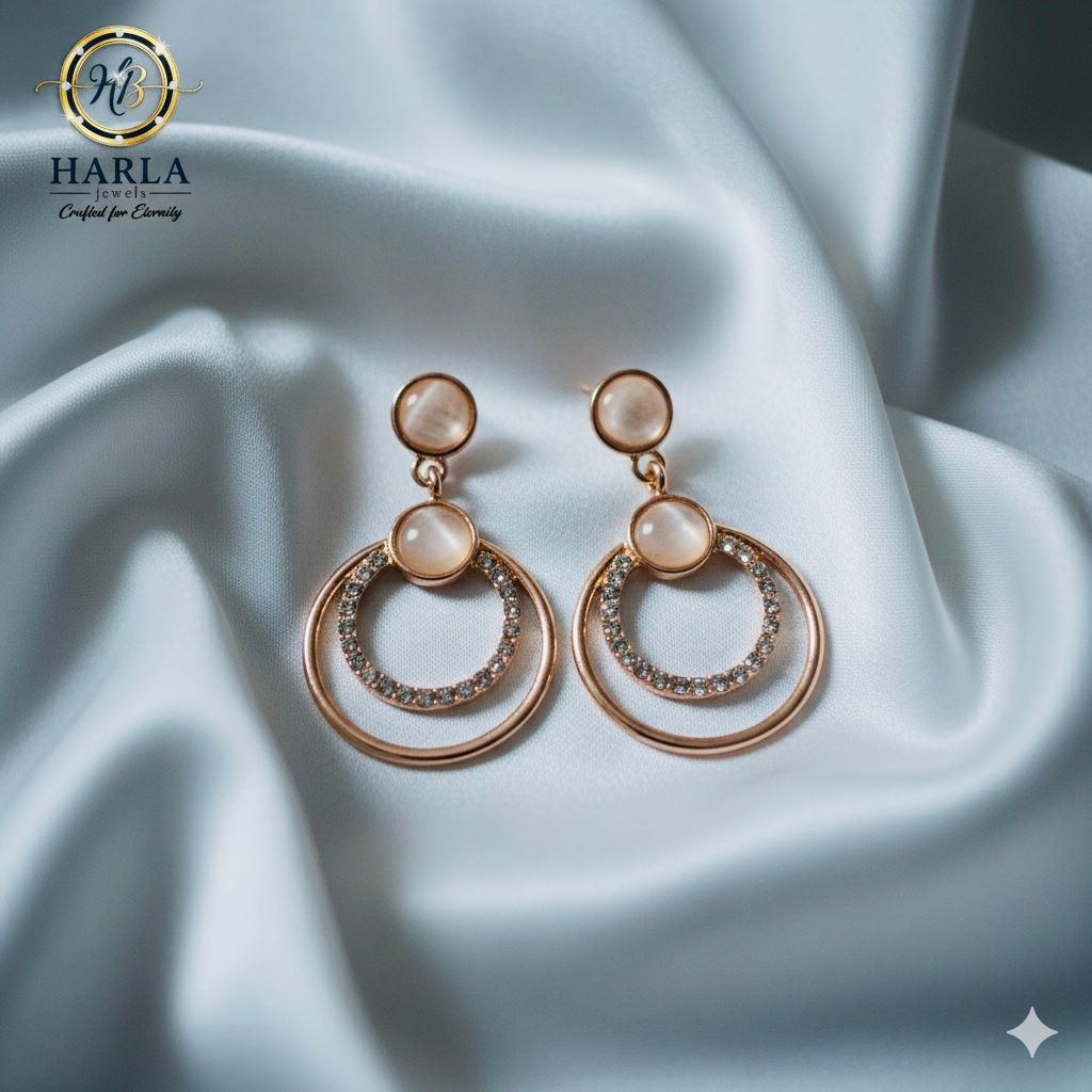 Pearl-Crest Zirconia Circle Earring