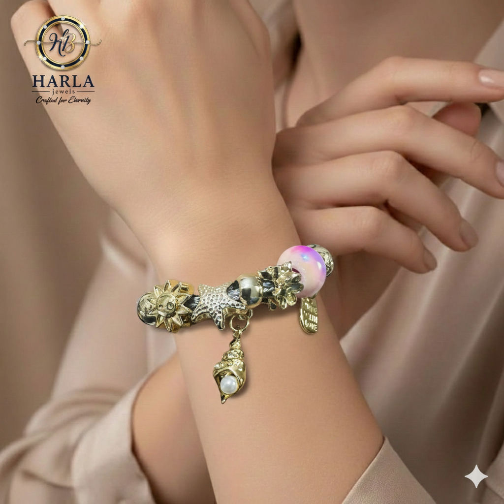 Pink-Pearl Starlight Bracelet
