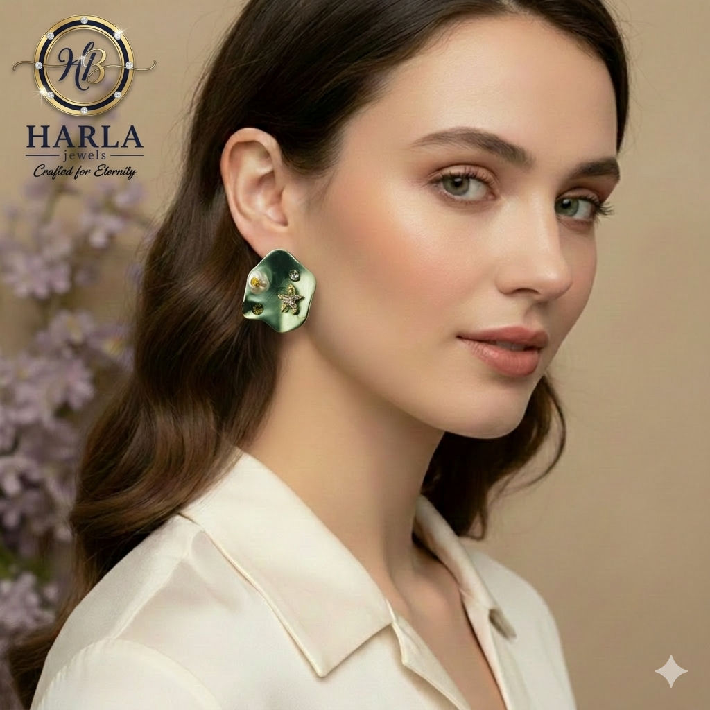 Starlight Pearl Studs(Green)