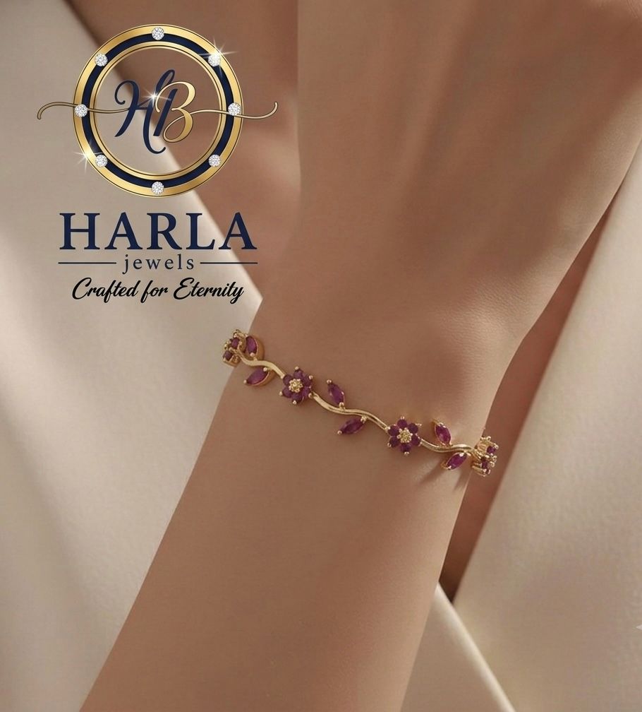 Ruby Blossom Floral Bracelet
