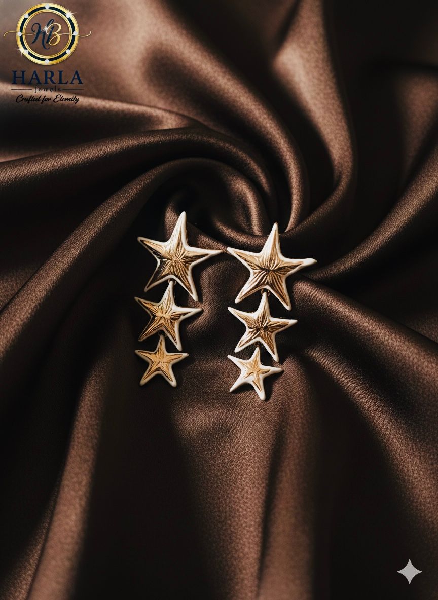Starlight Cascade Earring (Golden White)