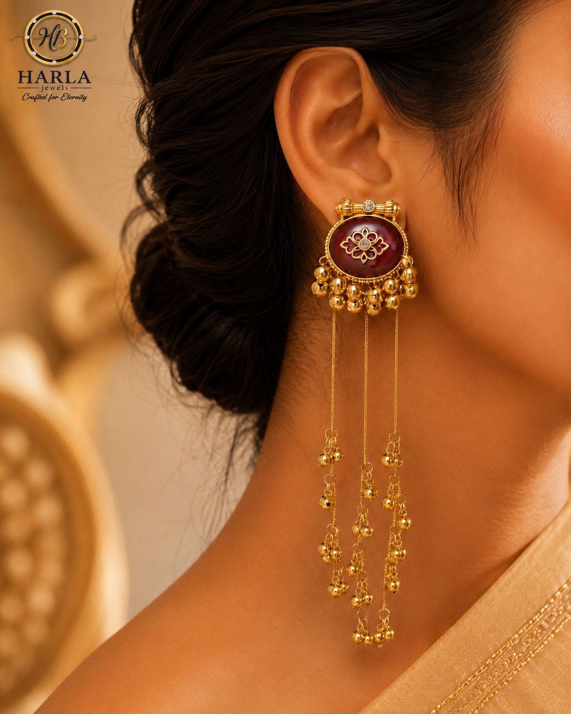 Ruby Cascade Statement Earrings