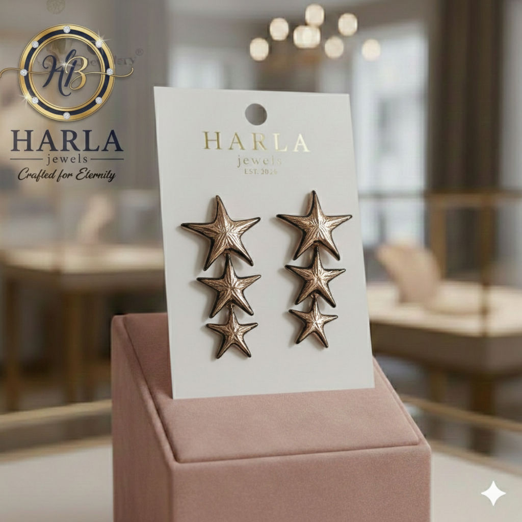 Starlight Cascade Earring (Golden Black)