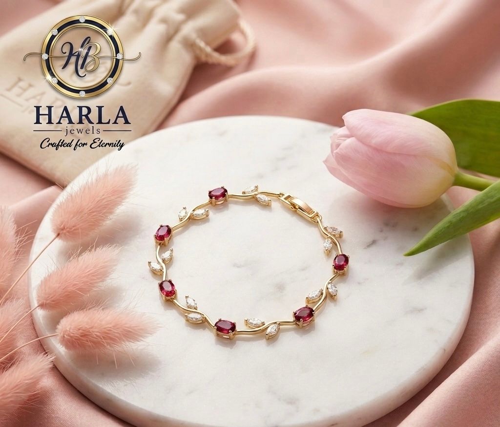  Ruby Floral Vine Bracelet