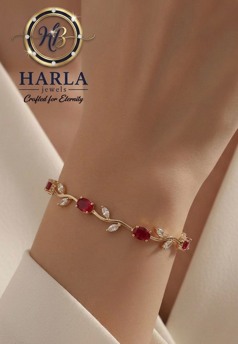  Ruby Floral Vine Bracelet