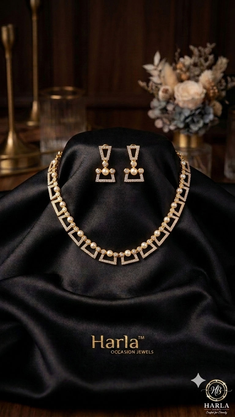 Aurelia Pearl Geometry Necklace