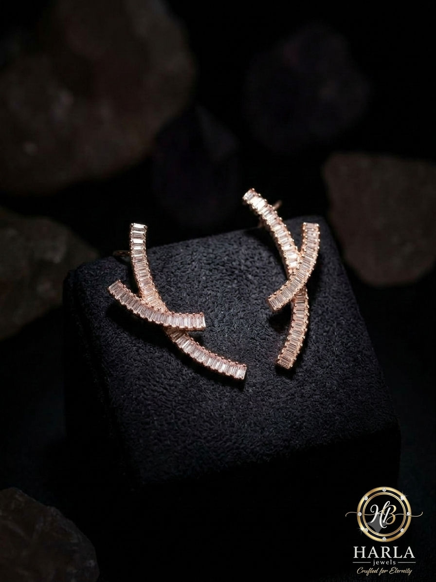Rosé Arc Earrings