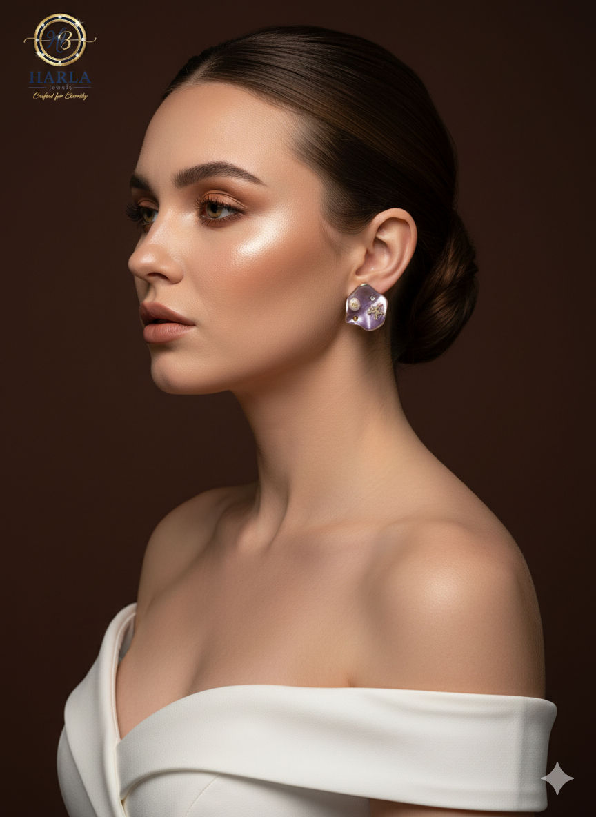 Starlight Pearl Studs (Purple)