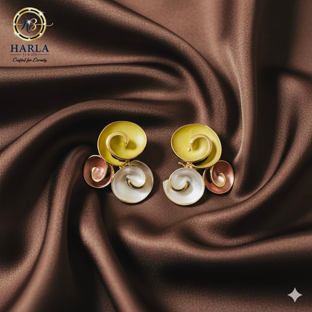 Swirl Trio Earring (Pink)