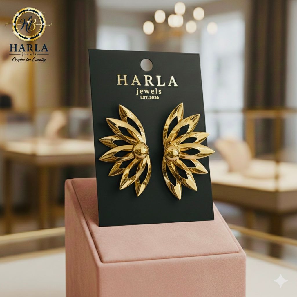 Golden petal wing earring