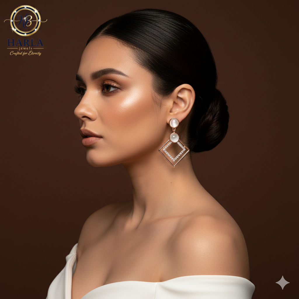Diamond Pearl Dangler Earring