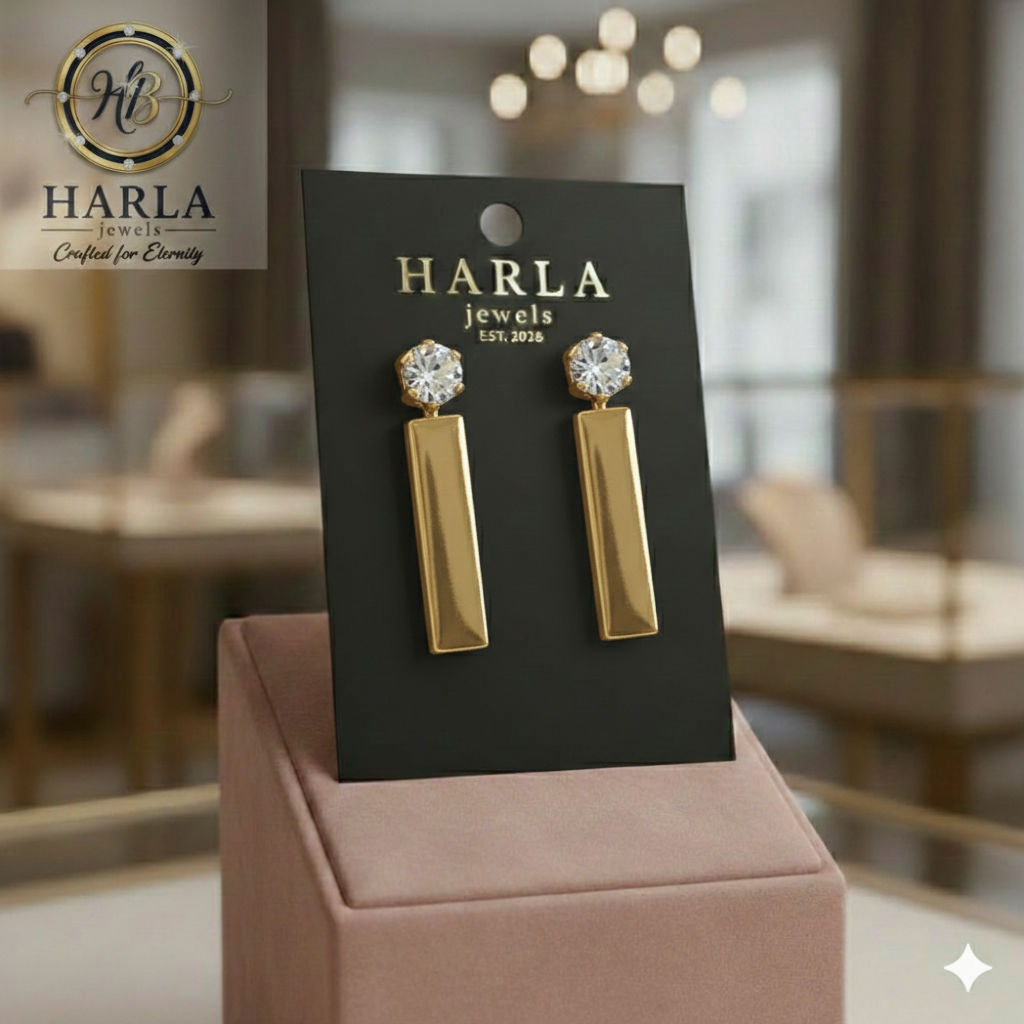 Diamond Tipped Bar Earring