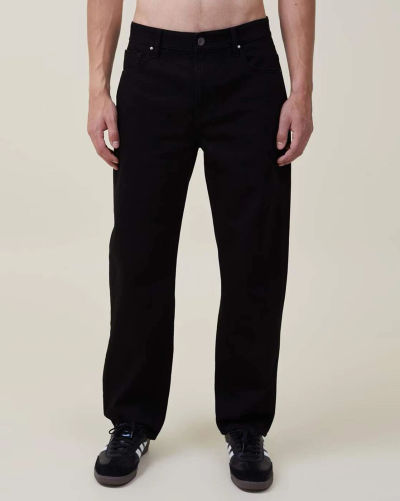 BREXX - Men Straight Fit Mid Rise Black Jeans | Lotus iMall
