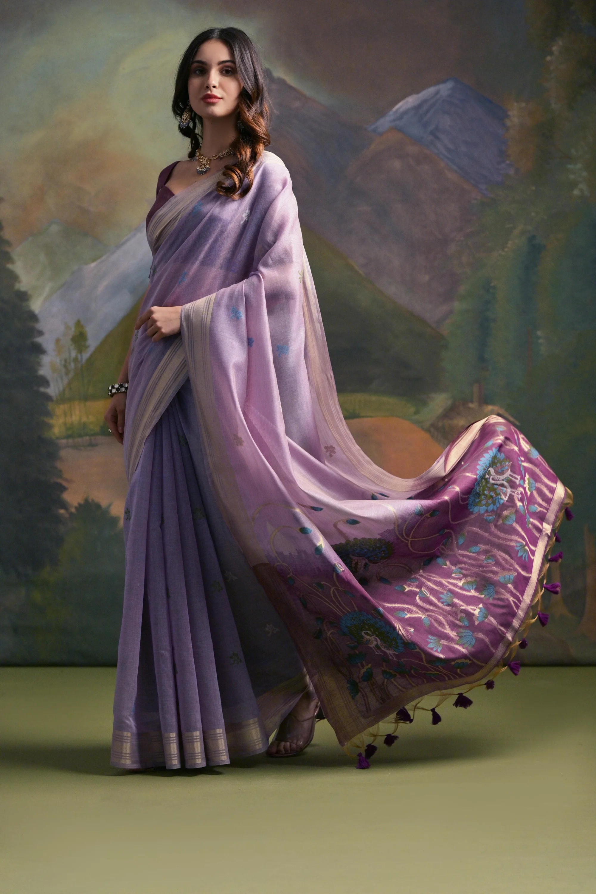 VISHNU WEAVES - MUGA COTTON SAREE | Lotus iMall