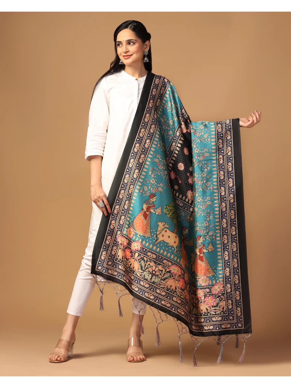 KAHIRAA WHOLETEX - Digital Print Assam Silk Dupatta For Women and Girls ...